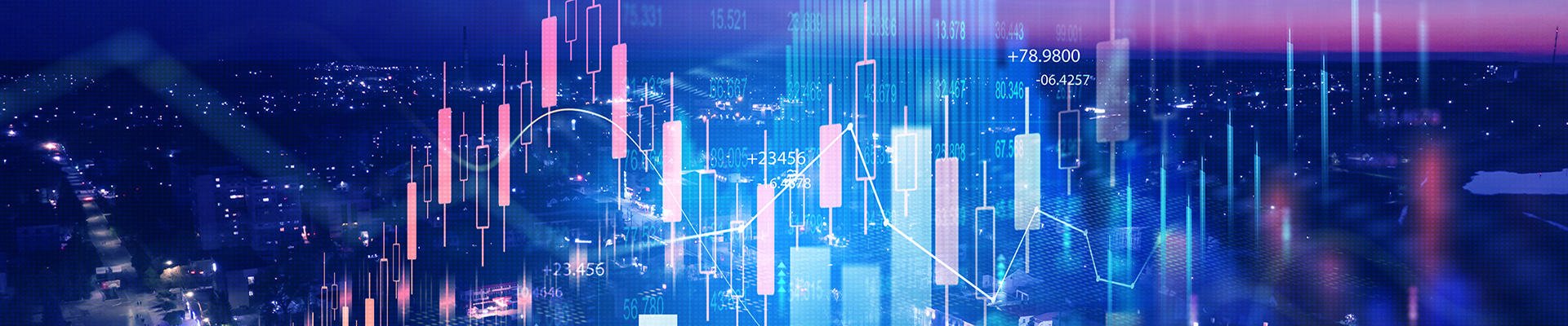 City background with chart overlay