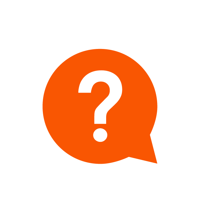 Word bubble and question mark icon