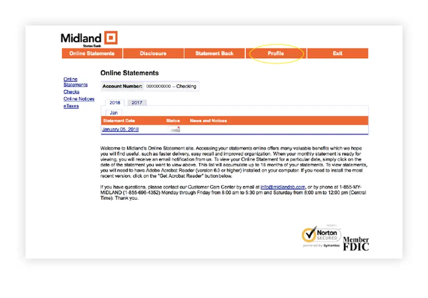 Screen capture click on profile