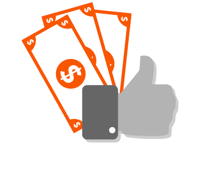 thumbs up icon in front of money