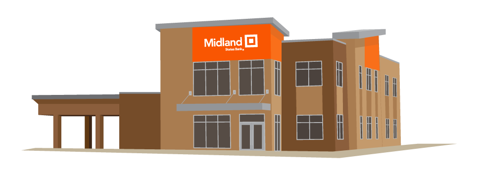 graphic of a Midland States Bank branch
