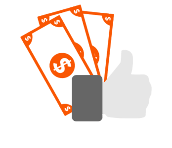 thumbs up and cash icon