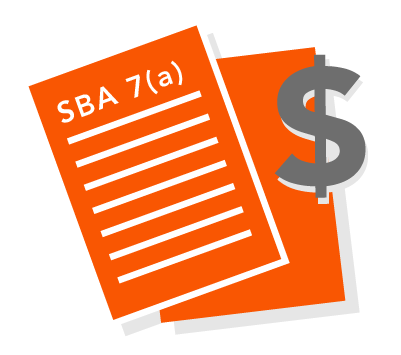 SBA 7(a) Loan Papers and a Dollar Sign