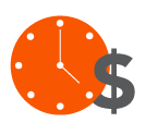 clock icon with money icon