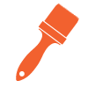 paintbrush icon in orange