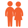 couple icon in orange
