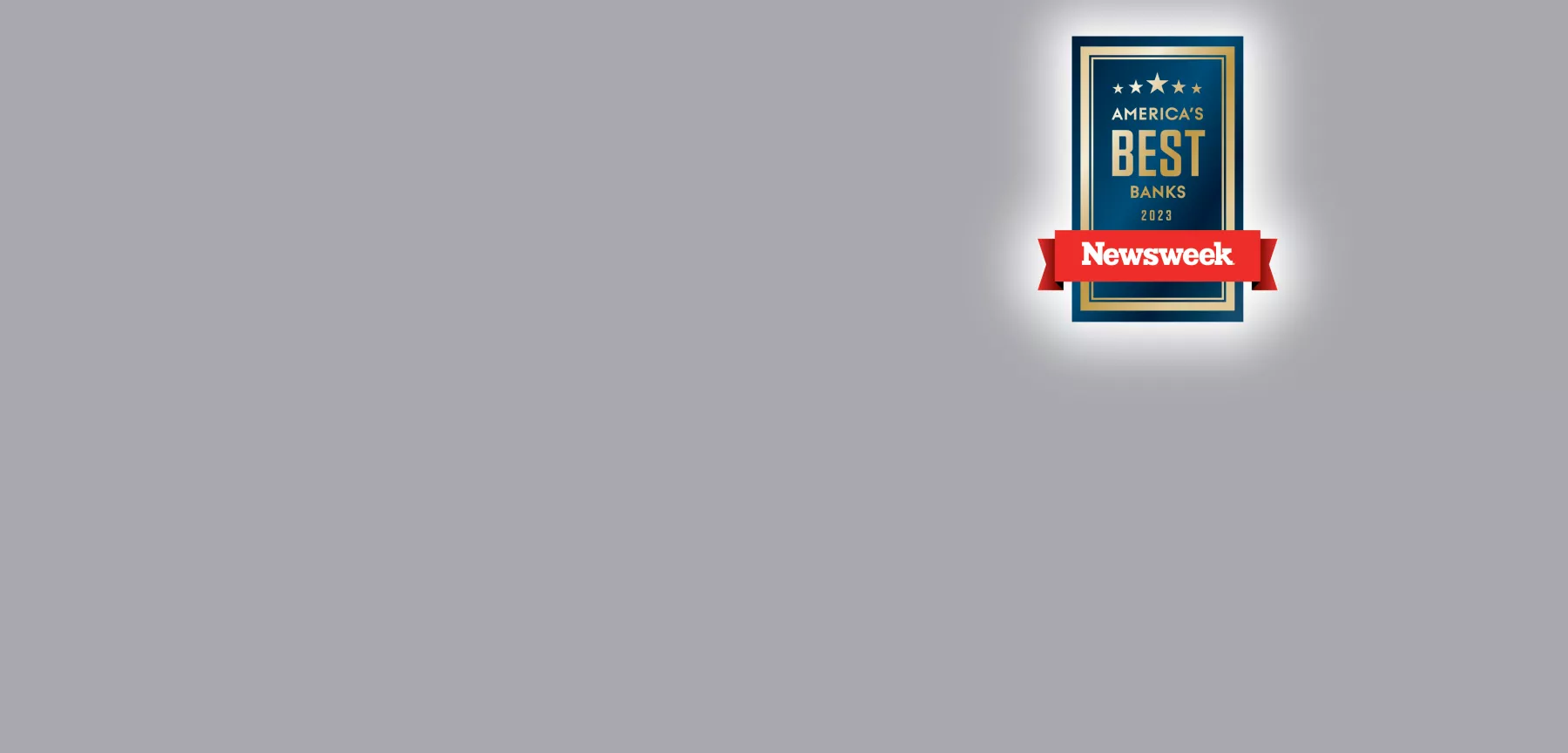 Best Bank award logo on grey background