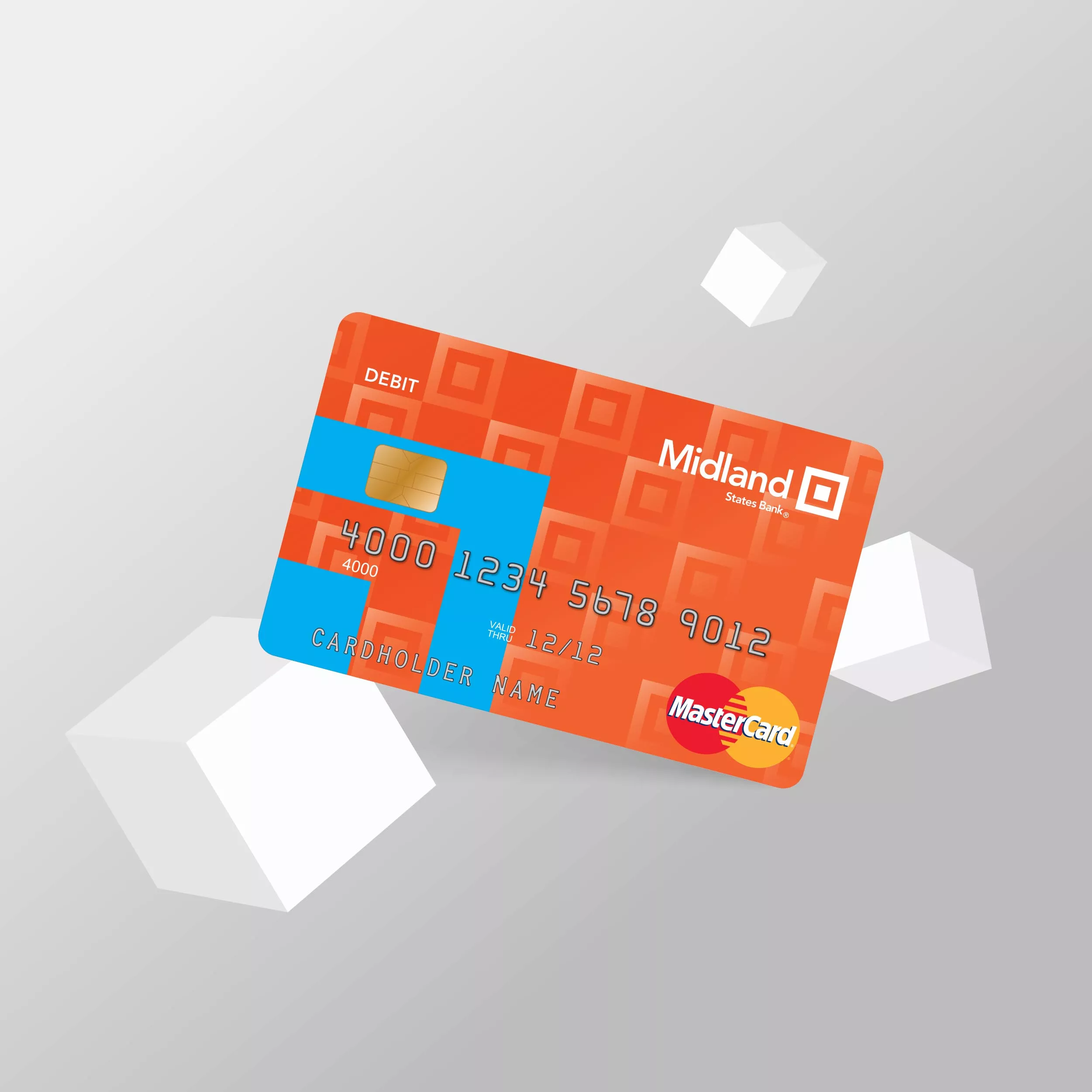 personal debit card on grey background
