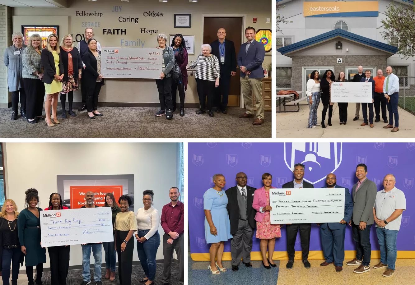collage of Midland States Bank foundation winners